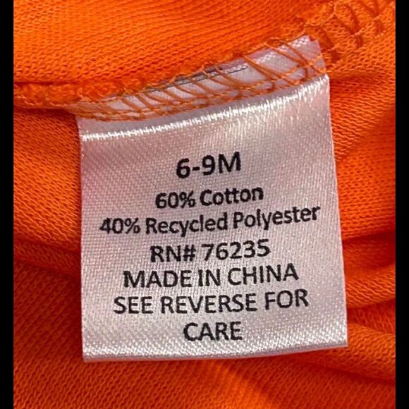 NWT Newborn Dot & Zazz 6-9 M Orange Sketchy Pumpkin Long  Sleeved 1-Piece Carrot - Picture 7 of 8